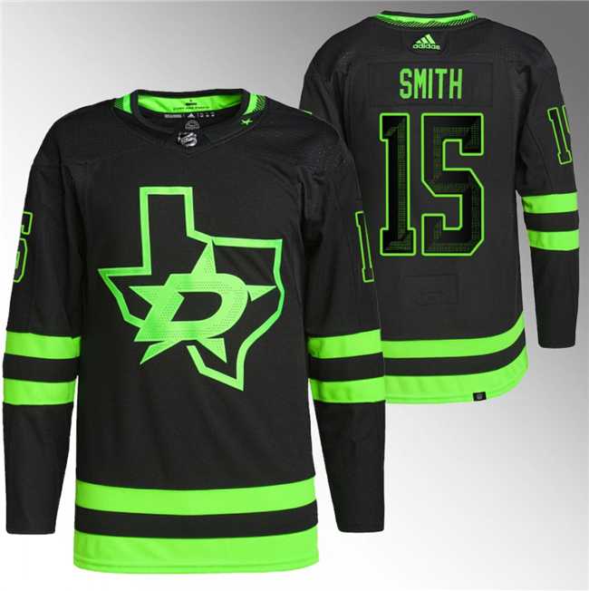 Men%27s Dallas Stars #15 Craig Smith Black Stitched Jersey->chicago blackhawks->NHL Jersey